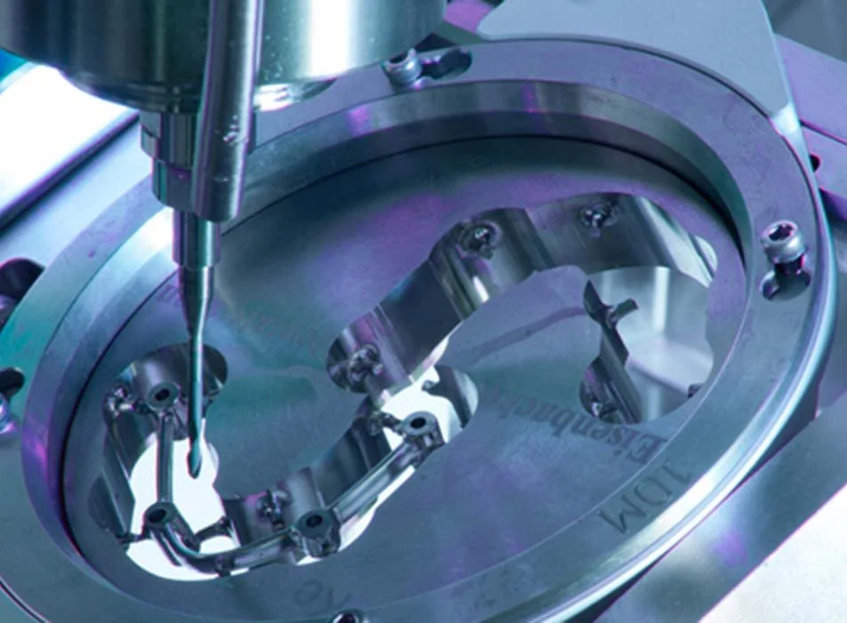 Rotary axis detail inside the Versamill milling chamber